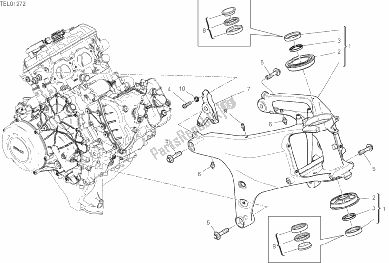 All parts for the Frame of the Ducati Superbike Panigale V4 S Corse 1100 2019